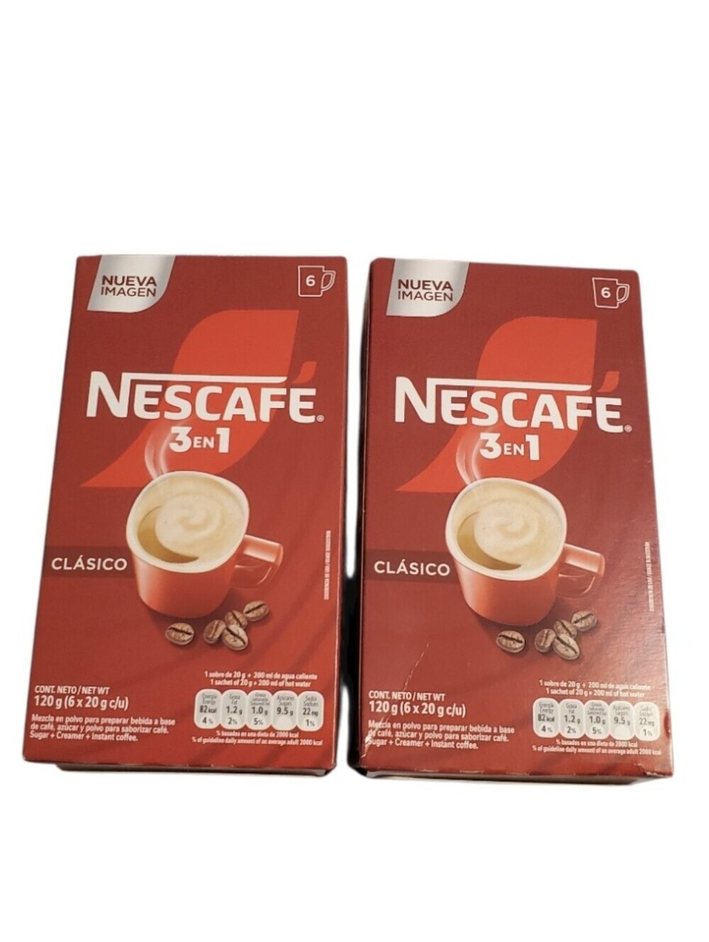 Nescafe 3 In 1 Classic Flavor Instant Coffee 2 Packs Coffee Cream & Sugar